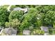 Aerial view showcases the home surrounded by greenery, with a well-maintained garden and neighboring houses at 6107 Broadway St, Indianapolis, IN 46220