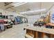 Large garage featuring workbench and ample room for equipment and storage at 6575 E 171St St, Noblesville, IN 46062