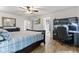 Inviting main bedroom with an attached office space and walk-in closet, offering comfort and convenience at 6575 E 171St St, Noblesville, IN 46062