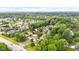 Scenic aerial view showcases homes nestled within a maturely wooded neighborhood with a pond at 6980 White Oak Dr, Avon, IN 46123