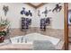 Bright bathroom features a large corner soaking tub with tile surround and unique southwestern style decor at 6980 White Oak Dr, Avon, IN 46123