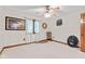 Relaxing bedroom with soft carpet, natural light and neutral tones, creating a peaceful retreat at 6980 White Oak Dr, Avon, IN 46123