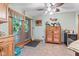 A breakfast area with a door leading to the backyard offers indoor-outdoor flow at 6980 White Oak Dr, Avon, IN 46123