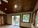 The sunroom features a hot tub and sliding glass doors leading to the backyard at 7721 Hollybrook Ln, Indianapolis, IN 46227