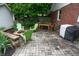 Backyard patio featuring outdoor seating, a fire pit, and well-maintained landscaping at 828 N Butler Ave, Indianapolis, IN 46219