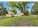 Spacious backyard showcasing lush green grass and mature trees, offering a serene outdoor environment at 917 W Pearl St, Lebanon, IN 46052
