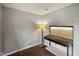 A spare room features modern flooring and light paint, with an overhead light and table at 99 Old Trail Dr, Bargersville, IN 46106