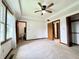 Well lit bedroom includes a ceiling fan and a spacious layout at 100 Justin Dr, Mooresville, IN 46158