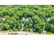 Stunning aerial view of a secluded luxury home surrounded by lush greenery and mature trees at 11557 Willow Springs Dr, Zionsville, IN 46077