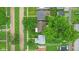 Aerial view showcasing the property's location amidst lush greenery and a peaceful residential area at 1739 Caldwell Pl, Columbus, IN 47201