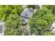 Aerial view of a gray-roofed home with mature trees, highlighting its setting at 23 S Downey Ave, Indianapolis, IN 46219