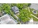 Aerial view of a charming home featuring landscaped yard and a welcoming front porch, nestled among mature trees and greenery at 23 S Downey Ave, Indianapolis, IN 46219