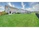 Spacious fenced backyard with green lawn and neighboring houses at 2615 Pumpkin Patch Ln, Indianapolis, IN 46229