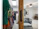 Well-organized walk-in closet providing ample space for clothing and accessories, enhancing storage and convenience at 2872 N Prairie Stream Way, Columbus, IN 47203