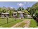 View of the charming single-story home with a black chain-link fence and mature trees at 4218 E 18Th St, Indianapolis, IN 46218