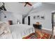 Large bedroom featuring a unique ceiling, hardwood floors, and ample natural light at 4356 N College Ave, Indianapolis, IN 46205