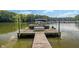 Private boat dock on the water provides easy access for boating and water activities at 4446 Lakeridge Dr, Indianapolis, IN 46234