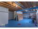 Unfinished basement with visible beams, mechanicals, and ample space for storage or customization at 6937 Thousand Oaks Dr, Indianapolis, IN 46214