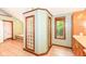 Bathroom with decorative glass block and tile flooring at 8004 Lafayette Rd, Indianapolis, IN 46278