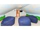 Spacious finished bonus room with large sitting pillows, tv, and built in lighting at 8004 Lafayette Rd, Indianapolis, IN 46278