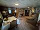 Open concept dining and living area with a fireplace at 8664 S Nash Dr, Nineveh, IN 46164