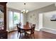 Elegant dining room with hardwood floors, natural light, and traditional decor for a comfortable dining experience at 9653 Cypress Way, Carmel, IN 46032