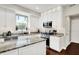 Well-lit kitchen with white cabinets, granite countertops, stainless appliances, and an island for food preparation at 9653 Cypress Way, Carmel, IN 46032