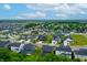 An aerial view of a residential neighborhood showcasing neatly arranged homes and well-maintained green spaces at 15192 Montfort Dr, Noblesville, IN 46062