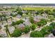 Aerial view of a neighborhood with mature trees highlighting the location of this home at 1531 N College Ave, Indianapolis, IN 46202