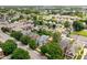 An aerial view of the home showing its location in a neighborhood with mature trees at 1531 N College Ave, Indianapolis, IN 46202