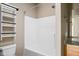 Bathroom with walk in shower and towel rack at 1531 N College Ave, Indianapolis, IN 46202