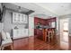 Modern kitchen featuring stainless steel appliances, granite countertops, and custom cabinetry at 1531 N College Ave, Indianapolis, IN 46202