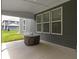 This covered patio has a modern look with a gray color scheme and ample light at 15546 Senita Ln, Fishers, IN 46037