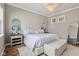 Comfortable bedroom featuring soft lighting, large windows, stylish bed and bedside tables at 2105 Granville Dr, Westfield, IN 46074