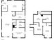 Detailed floor plan showcasing layout of living room, kitchen, bedrooms, and bathrooms at 2170 S East St, Indianapolis, IN 46225