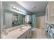 Charming bathroom featuring a shower-tub combination, and tiled floors at 3025 Sable Ridge Ln, Greenwood, IN 46142
