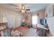 Bedroom with carpet, ceiling fan, and closet for ample storage at 3025 Sable Ridge Ln, Greenwood, IN 46142