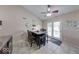 Cozy kitchen with table, ceiling fan, and glass doors leading to the outside at 3025 Sable Ridge Ln, Greenwood, IN 46142