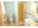 Bathroom featuring a standing shower, single vanity, and toilet at 3115 E 400 S, Anderson, IN 46017