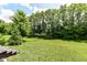 Lush, well-manicured backyard with mature trees and vibrant green grass, perfect for outdoor activities at 561 Farnham Dr, Westfield, IN 46074