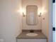 Powder room featuring a stylish sink, vanity and lighting at 6471 W Clearview Dr, McCordsville, IN 46055