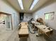 This garage features work benches and space for tools and projects at 771 Doran Ave, Shelbyville, IN 46176