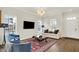 Bright living room featuring hardwood floors, recessed lighting, large windows, and comfortable seating at 776 Templeton Dr, Carmel, IN 46032