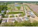 Aerial view of a new home community with winding roads and several homes under construction at 7877 Magnolia St, New Palestine, IN 46163