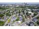 Wide aerial shot of the neighborhood, showcasing the house in its surroundings at 806 Shelby St, Indianapolis, IN 46203