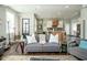 Cozy living room features a comfortable sofa and an open layout with a view into the kitchen at 806 Shelby St, Indianapolis, IN 46203