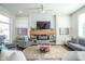 Comfortable living room with plush sofas, a fireplace, a TV, and plenty of natural light at 806 Shelby St, Indianapolis, IN 46203