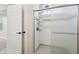 Clean bathroom with glass-enclosed shower and subway tile surround at 8115 Cole Wood Blvd, Indianapolis, IN 46239