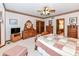 Large main bedroom with attached bathroom and wood furniture at 8534 Helmsman Cir, Indianapolis, IN 46256