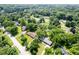An aerial view shows the neighborhood this home is in, with many trees surrounding each well-kept home at 1015 Fox Hill Dr, Indianapolis, IN 46228